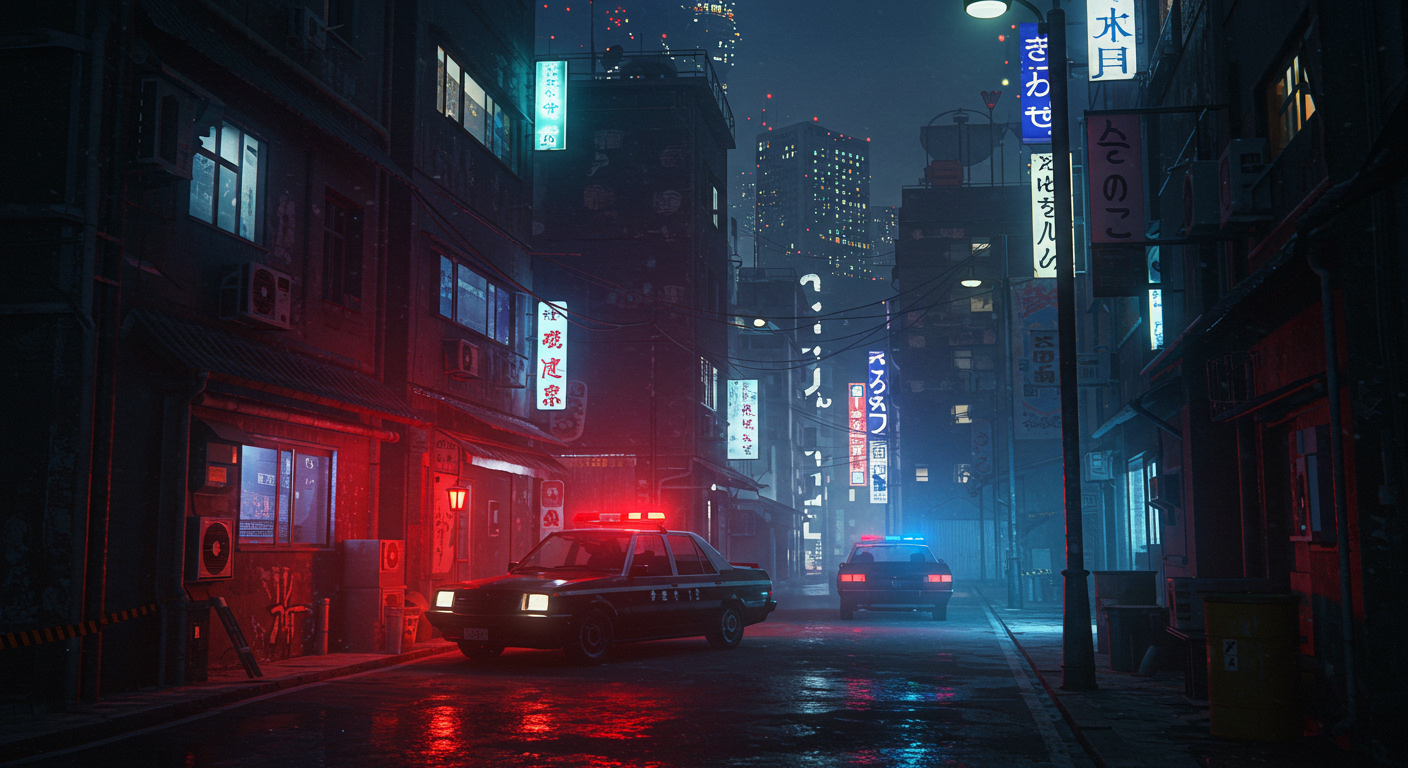 DOPE近未来の路地裏とパトカー